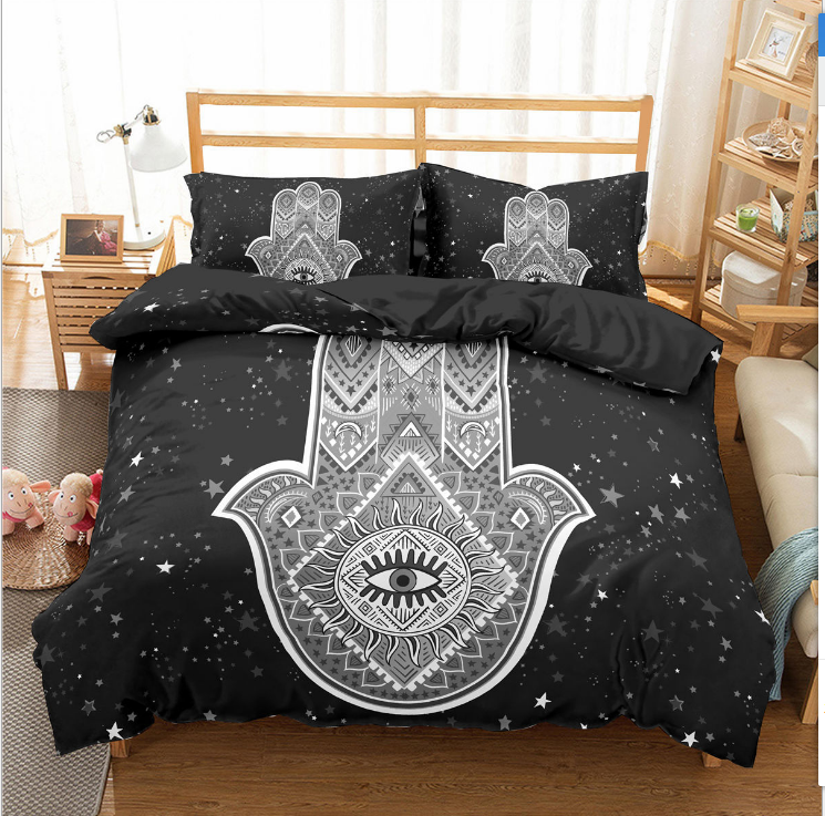 3D palm new digital printing bed three piece set