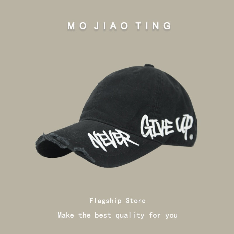 Summer sun shading letter embroidery versatile face enhancing small duckbill hat