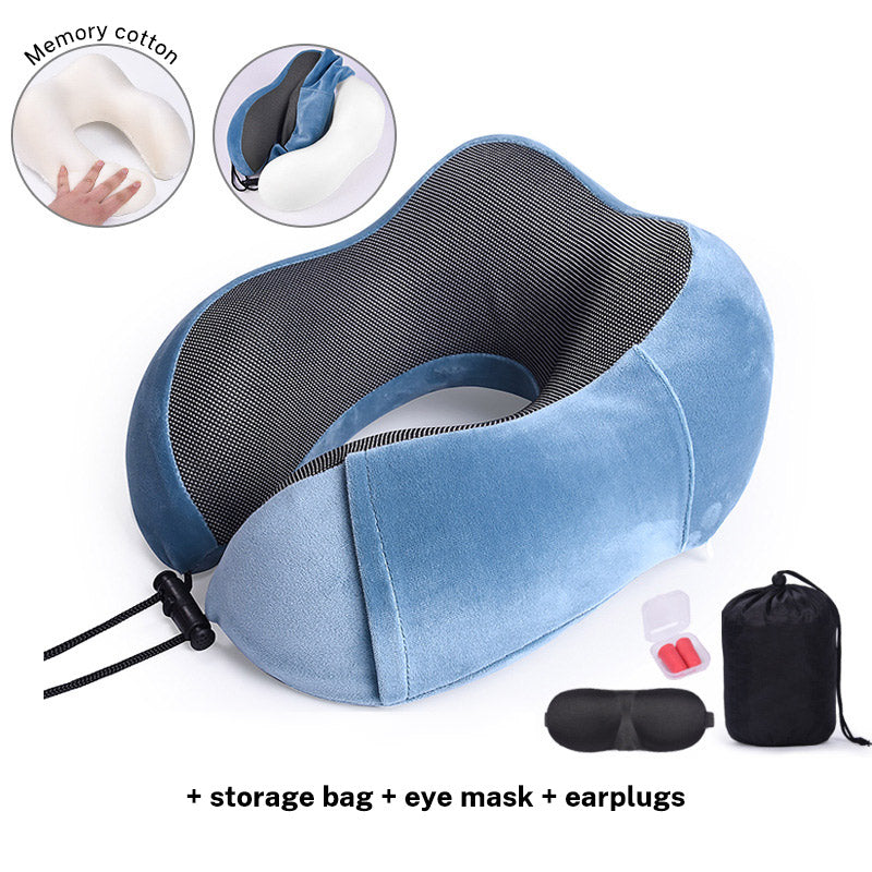 U Shaped Pillow Memory Cotton Travel Pillow Neck Protection Pillow Aircraft Nap Neck Protection Pillow Storage Magnetic Cloth