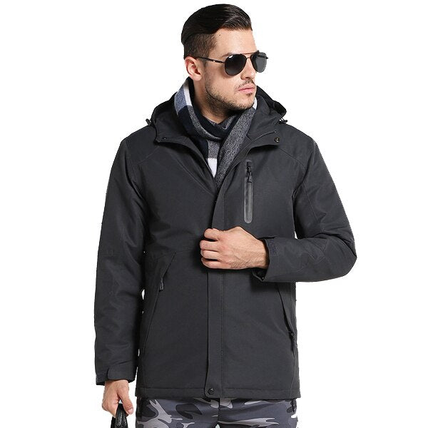 Winter USB Infrared Heating Cotton Men Women Jacket Outdoor Camping Windproof Windbreaker Hiking Climbing Fleece Coat