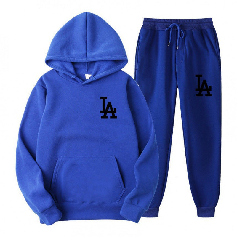 Hooded Sweatshirt Printed Unisex Lightweight Fleece Trendy Loose Casual Sweatshirt and Pants Set Jacket Winter Men's Fashion