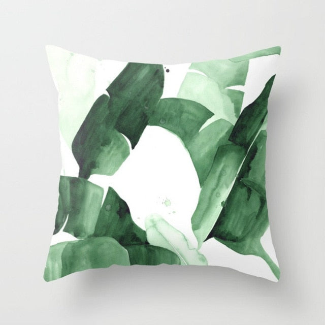 Elife Retro Green Leaves Cactus Linen cotton cushion case Polyester Home Decor Bedroom Decorative Sofa Car Throw Pillows