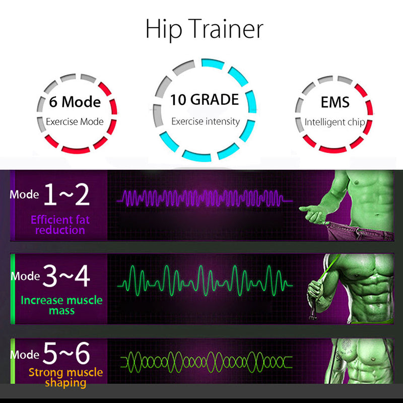 EMS Hip Trainer Muscle Stimulator ABS Fitness Buttocks Butt Lifting Toner Massager Unisex