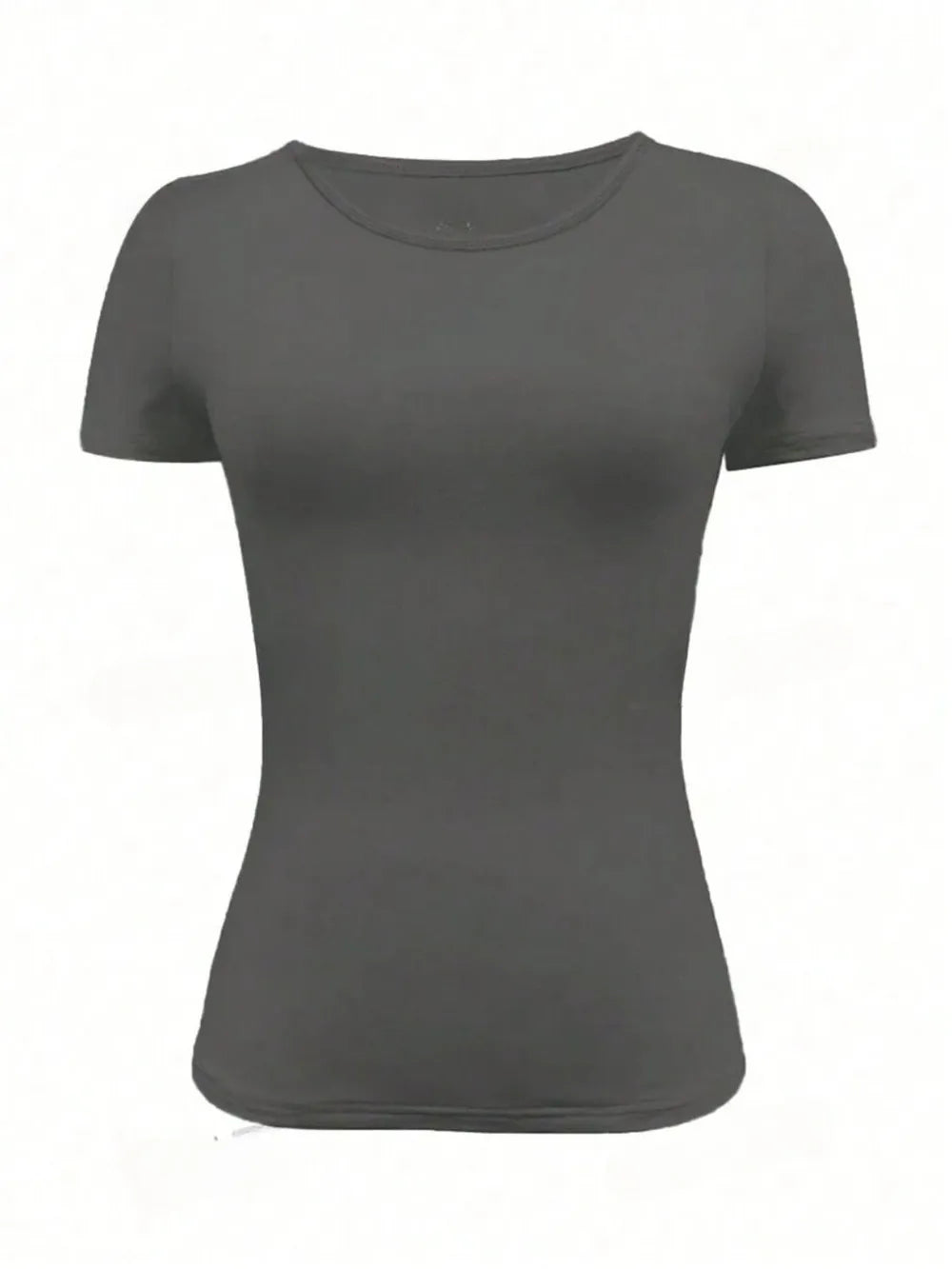Short slim fit round neck short sleeved T-shirt