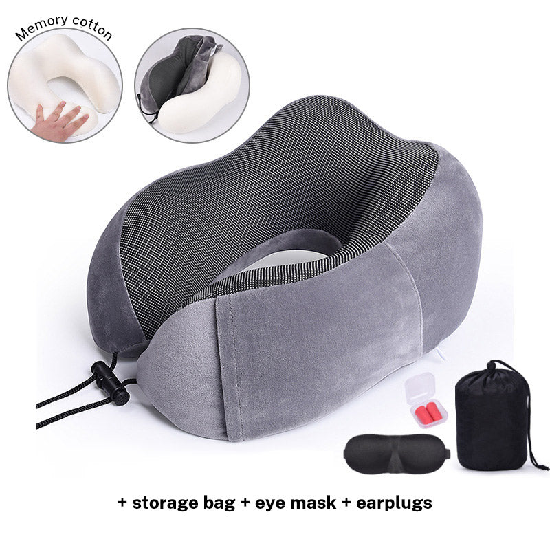 U Shaped Pillow Memory Cotton Travel Pillow Neck Protection Pillow Aircraft Nap Neck Protection Pillow Storage Magnetic Cloth