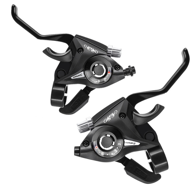 Mountain Bike Gear Shifter 21/24-Speed Brake Handle Bicycle Shift 7/8-Speed Aluminum Alloy One-Piece Handle