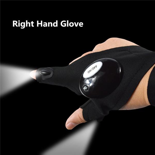 1 Piece Magic Strap Fingerless Led Glove Left Right Hand Led Light Night Fishing Glove Fishing Tools