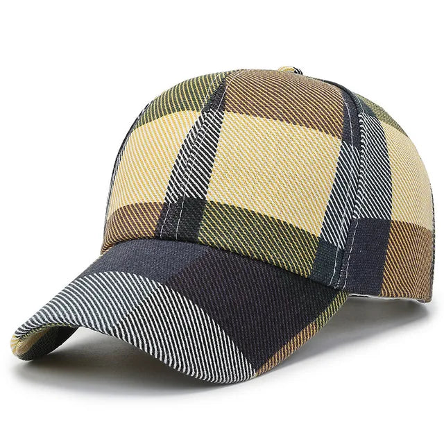 Large grid sun hat sunshade hat men's and women's windproof hat colorful and fashionable