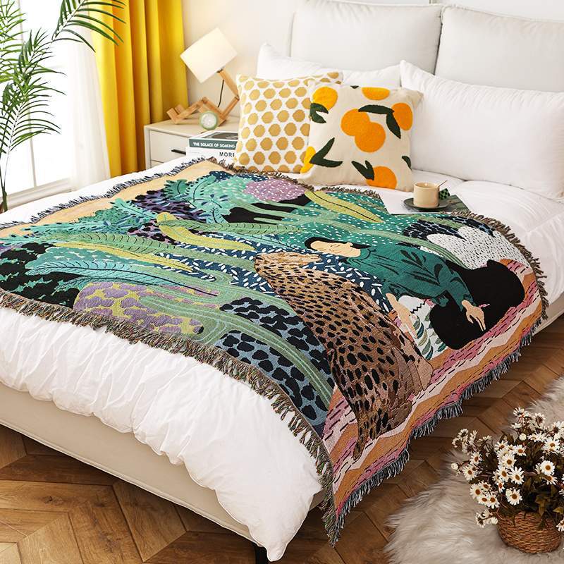 Artistic Sketch Throw Blanket, Camping Blanket, Leisure Blanket, Nap Blanket, Sofa Throw, Picnic Blanket, Bed End Blanket