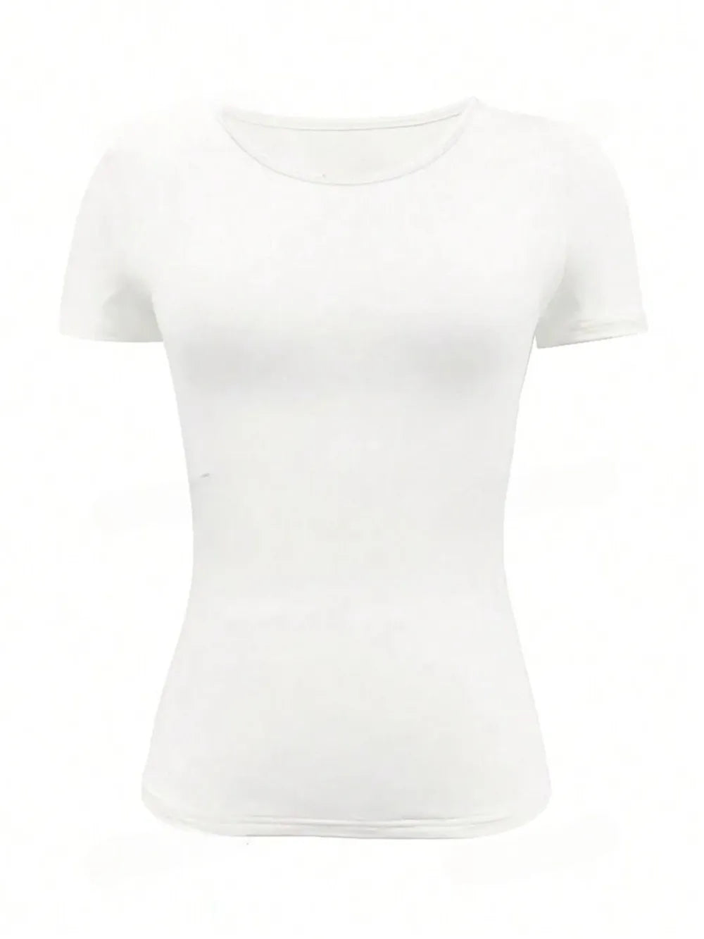 Short slim fit round neck short sleeved T-shirt