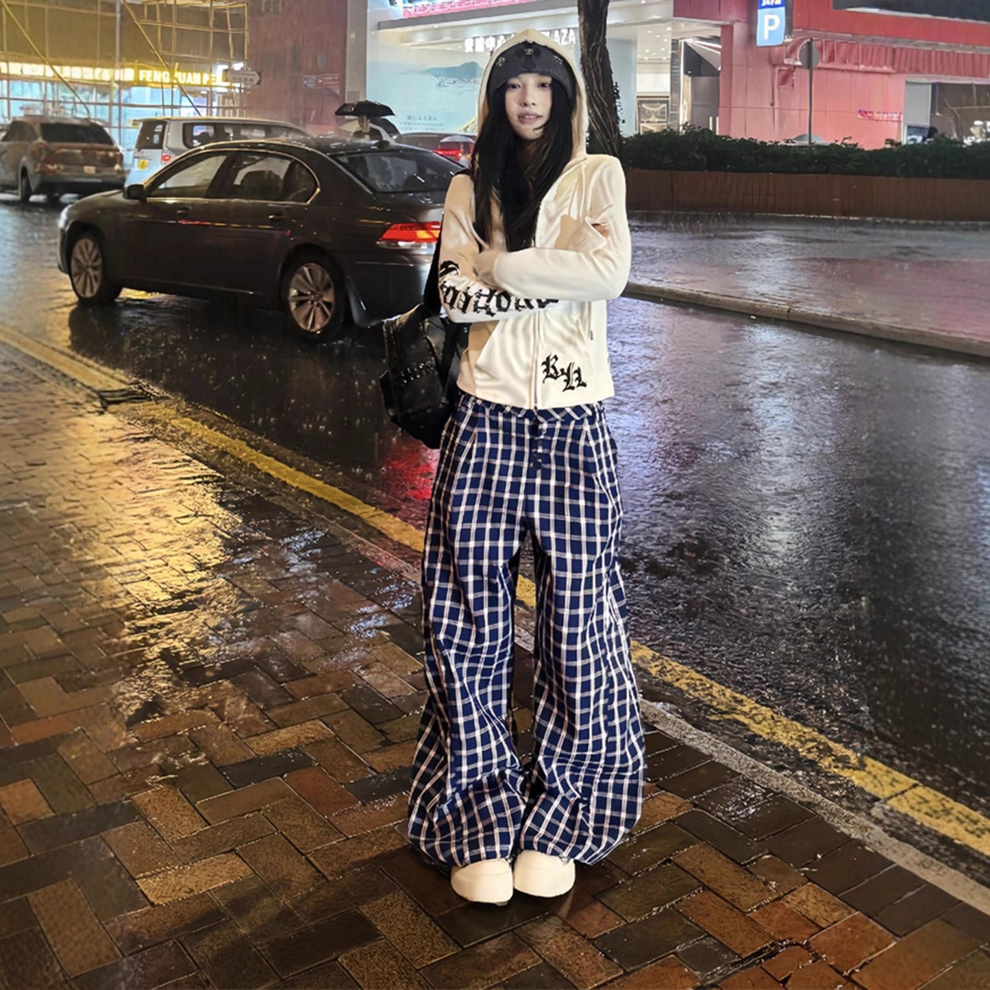 Retro Letter High Street Long Sleeve Open Front Hoodie for Women