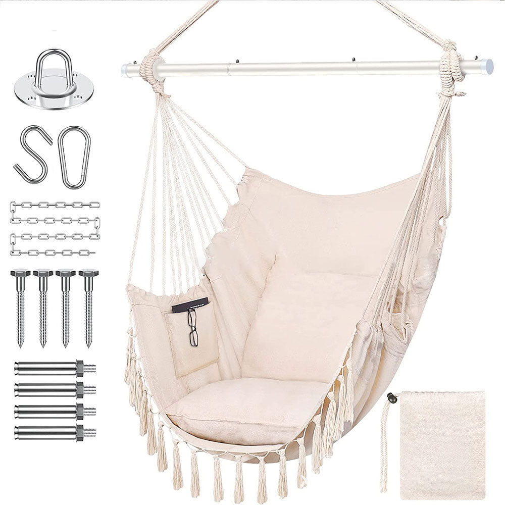 3 Folding Reinforced Iron Pipe Outdoor Hammock Anti Rollover Swing Chair In Bedroom