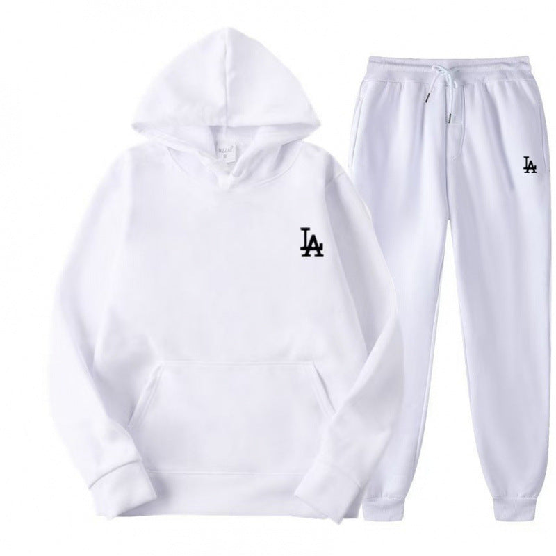 Hooded Sweatshirt Printed Unisex Lightweight Fleece Trendy Loose Casual Sweatshirt and Pants Set Jacket Winter Men's Fashion