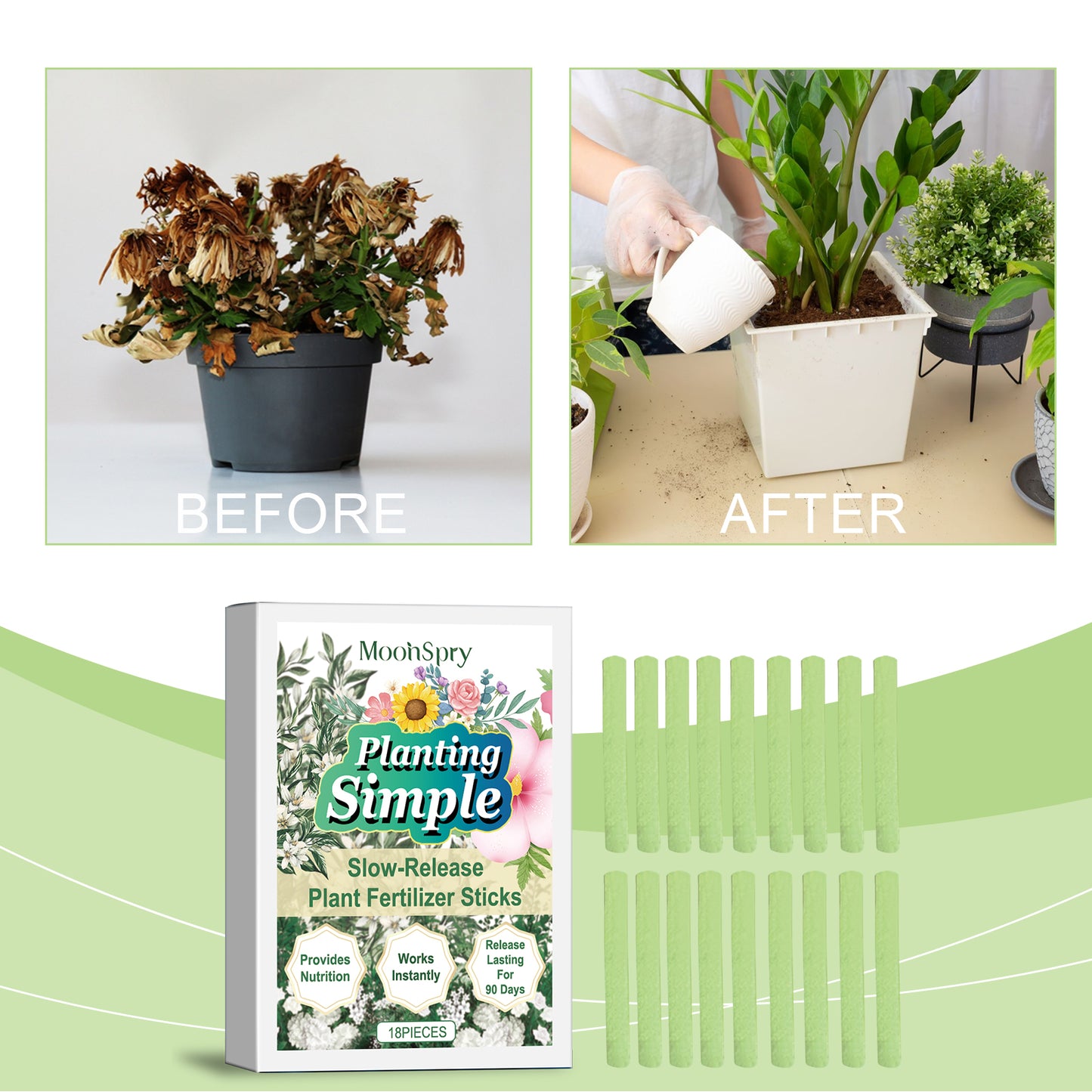 Plant Nutrition Bar, Slow-Release Nutrition For Domestic Flowers And Green Plants Growing In Potted Plants