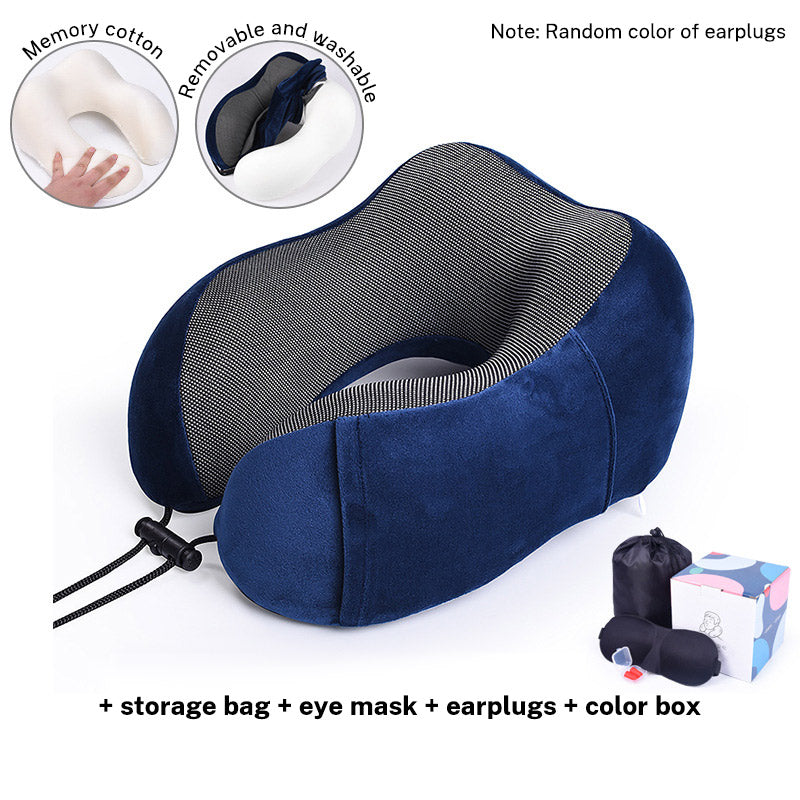 U Shaped Pillow Memory Cotton Travel Pillow Neck Protection Pillow Aircraft Nap Neck Protection Pillow Storage Magnetic Cloth