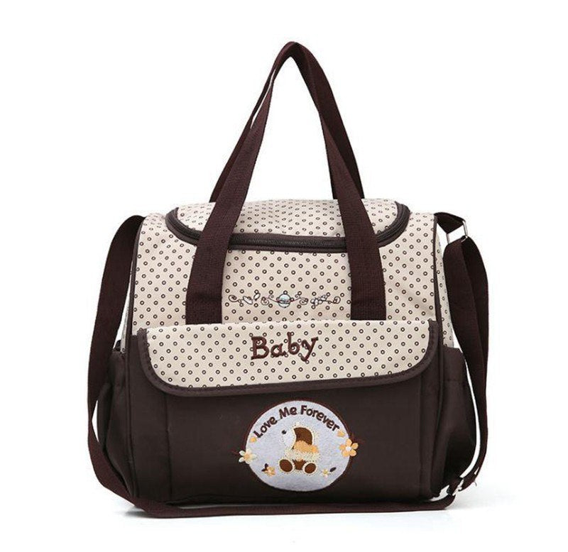 MOTOHOOD 38*18*30cm 5pcs Baby Diaper Bag Sets changing Nappy Bag For Mom Multifunction Stroller Tote Bag Organizer