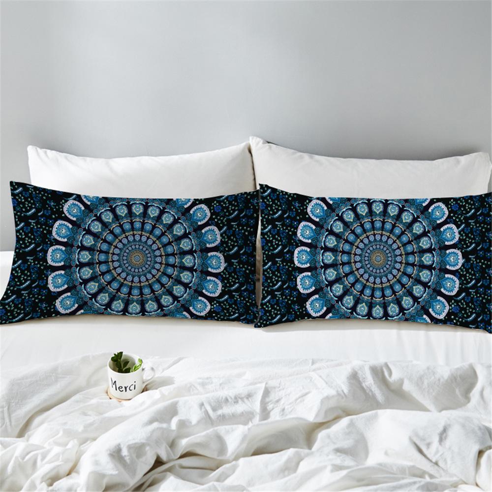 Bedding  Pillowcase Blue Peacock Bohemian 3D Print Pillow Case Pillow Bedding