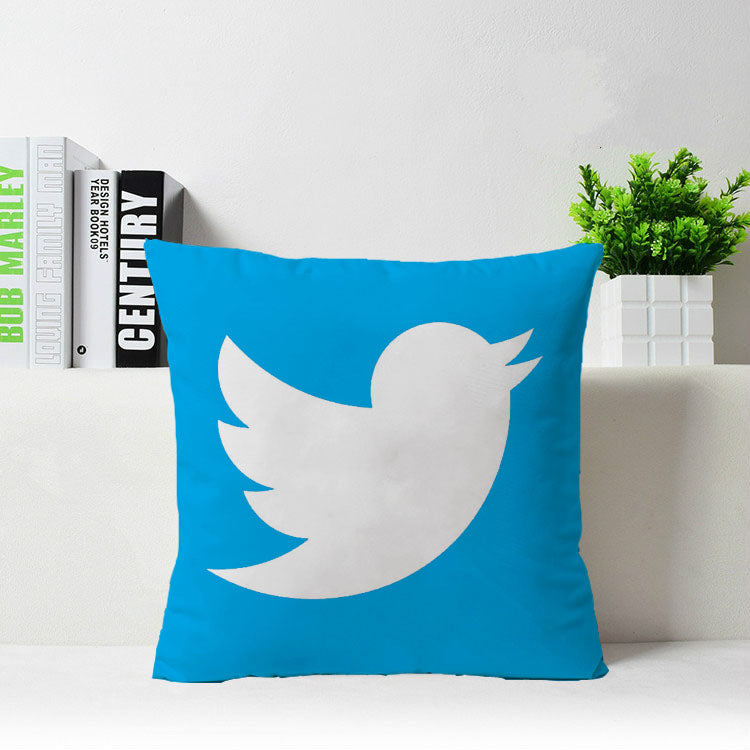 Instagram Youtube Facebook google twitter Pinterest Customized Zippered Square Throw Pillowcase Sham Protector