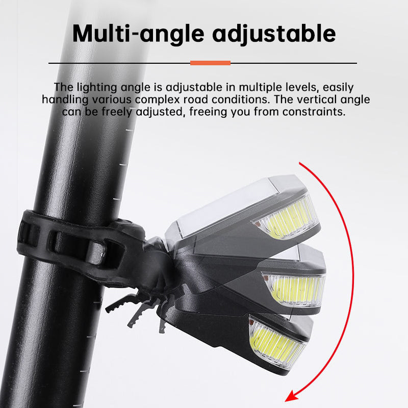 USB/Solar Rechargeable Bike Tail Light - 5 Modes LED COB Safety Warning Light for Night Cycling Accessories