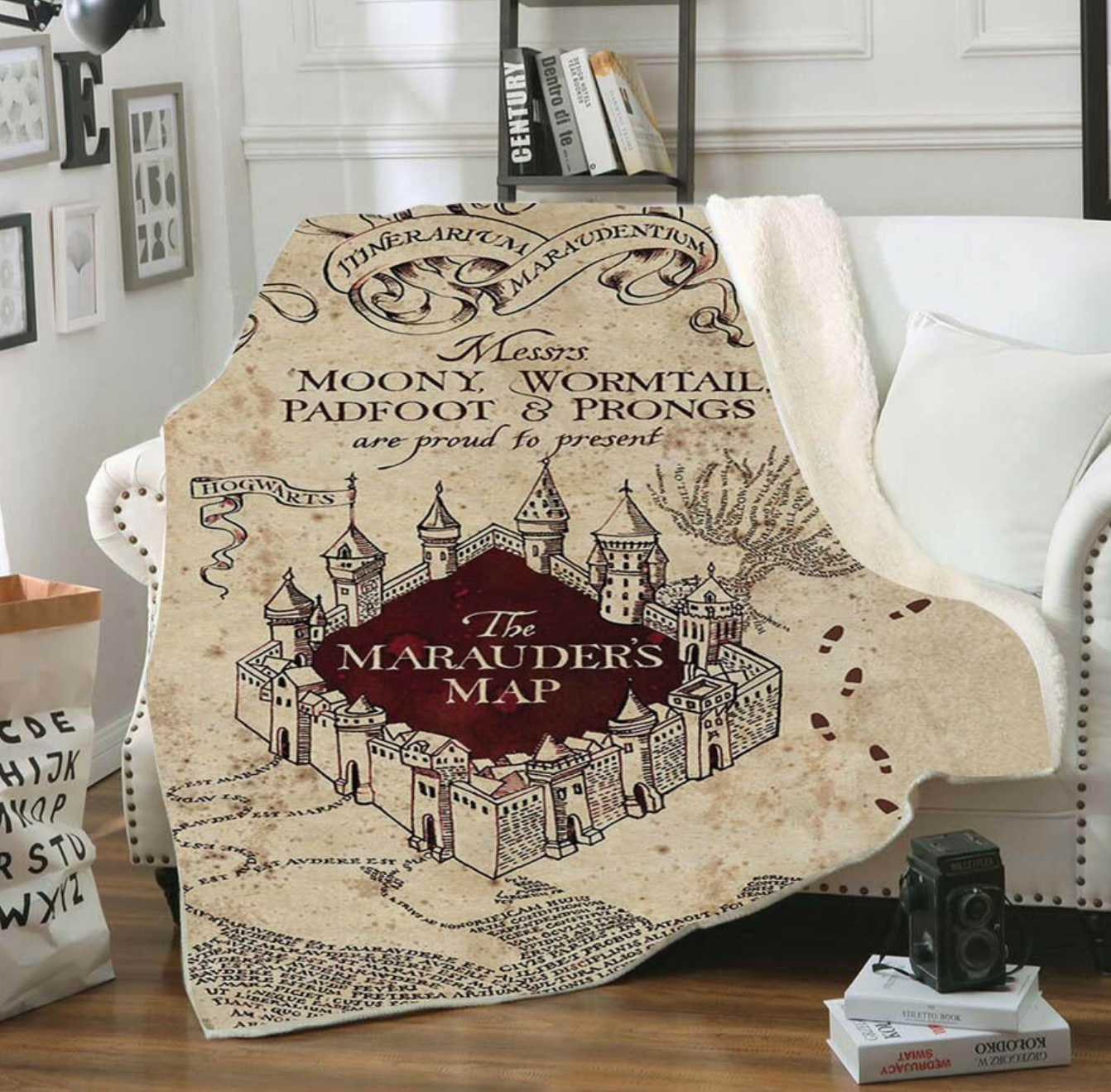Harry Potter 3d Digital Printing Cotton Velvet Square Blanket Double-Layer Thickened Lazy Sofa Blanket