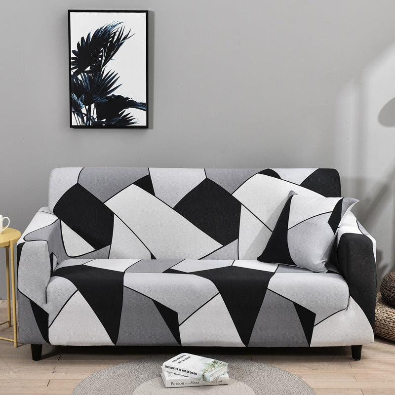 Printed sofa cover with all inclusive sand and elastic sofa cover