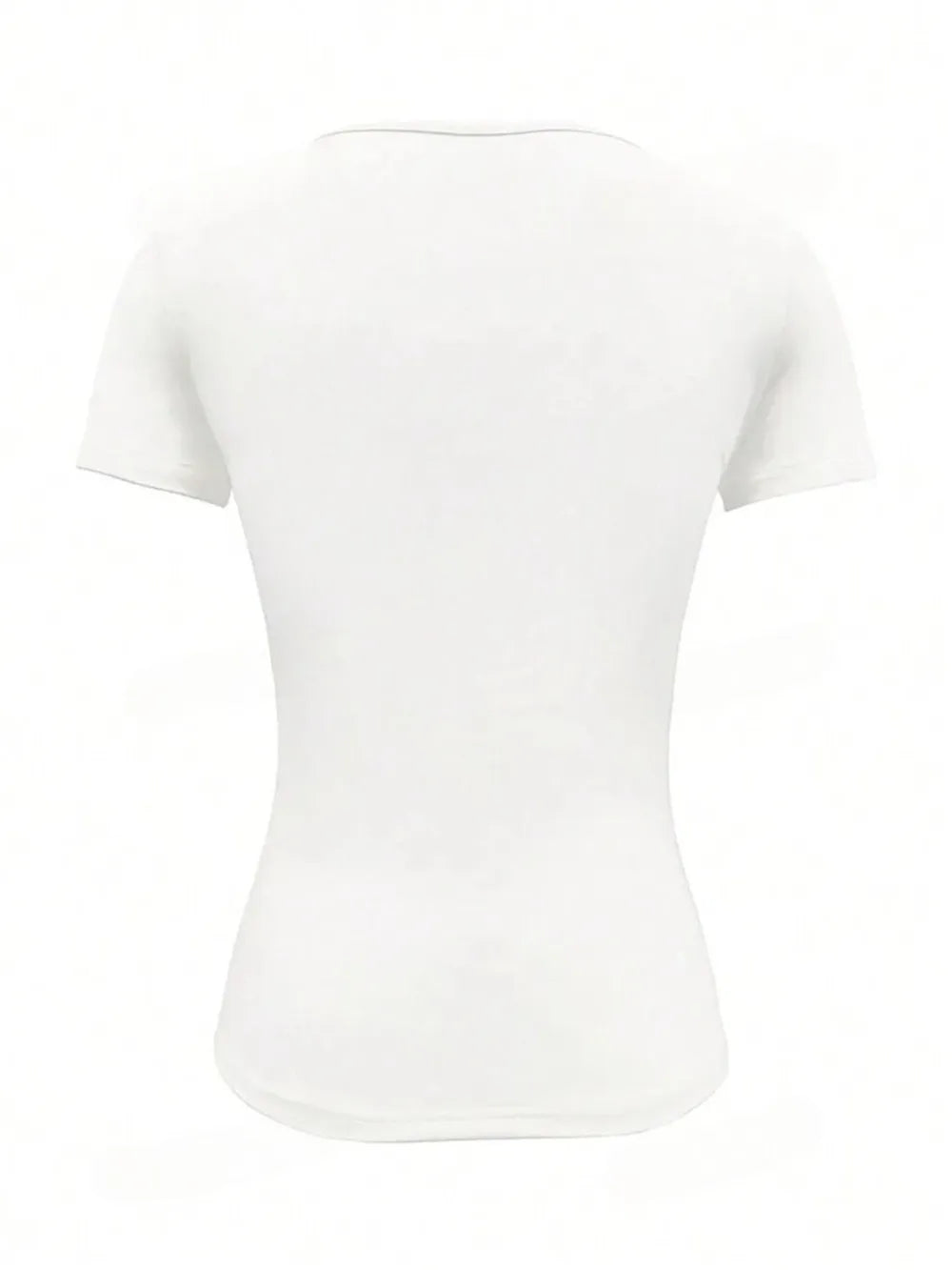 Short slim fit round neck short sleeved T-shirt
