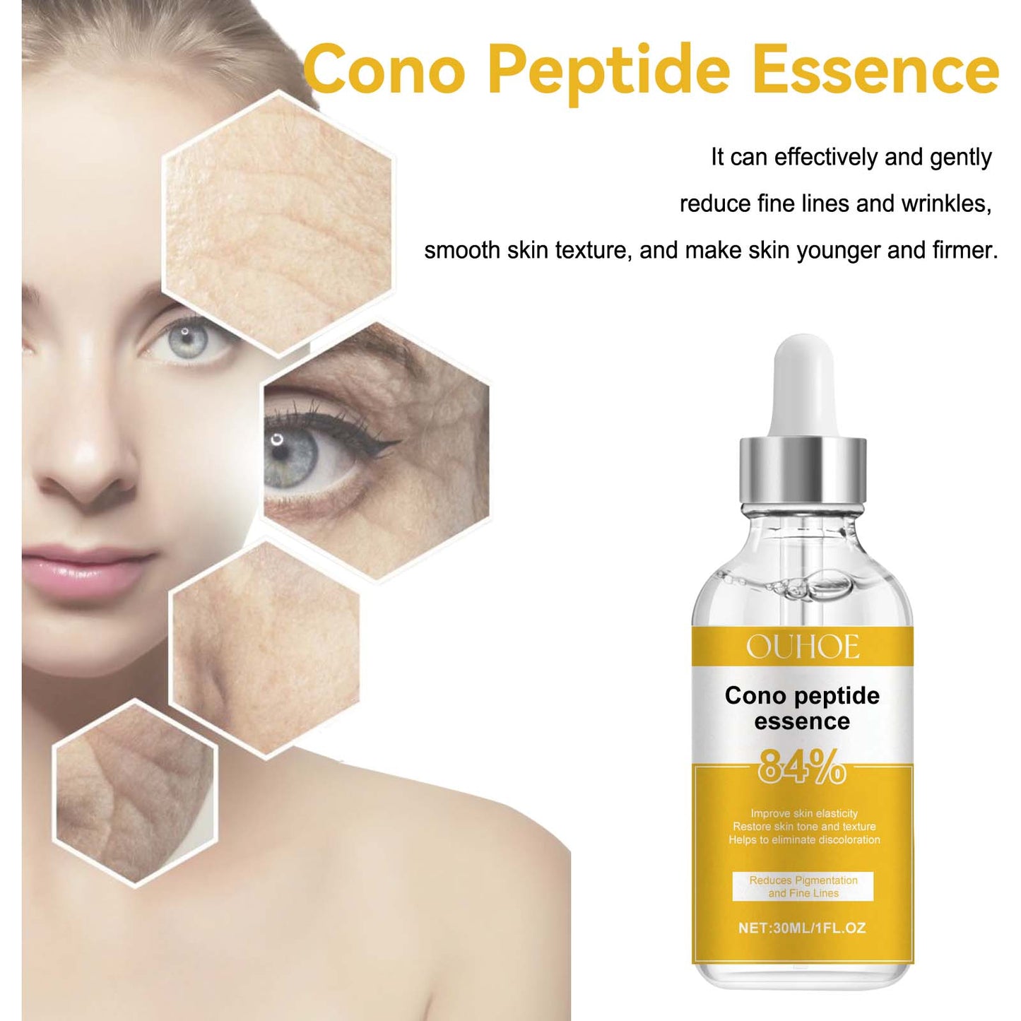 Cono Peptide Essence, Moisturizing Facial Fine Lines Smooth Skin Moisturizing Essence
