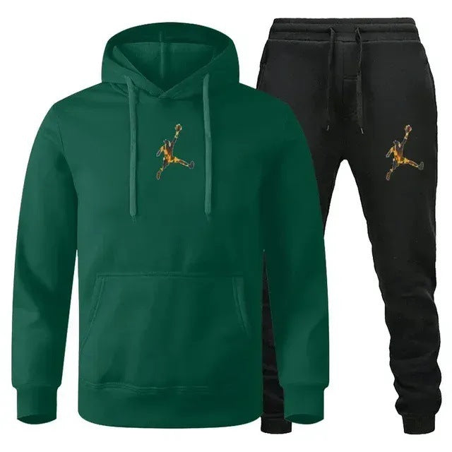 European and American new sports men's hoodie set sports hoodie