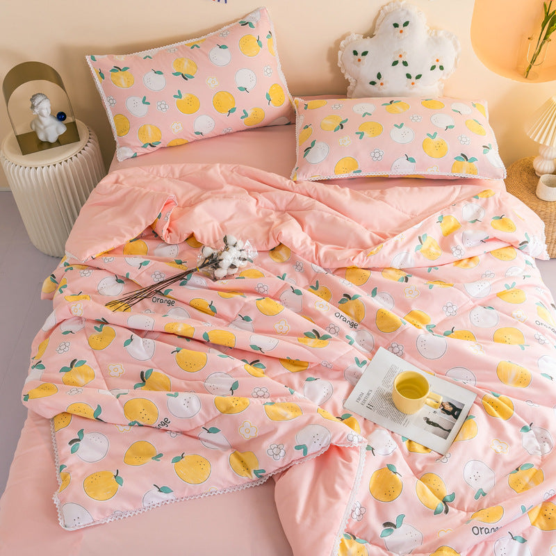 Ins Washed Cotton Summer Cool Quilt Double Air Conditioner Quilt Summer Single Dormitory Thin Quilt