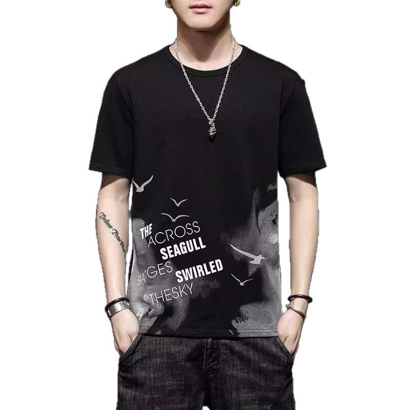 Short sleeved T-shirt men's summer thin round neck