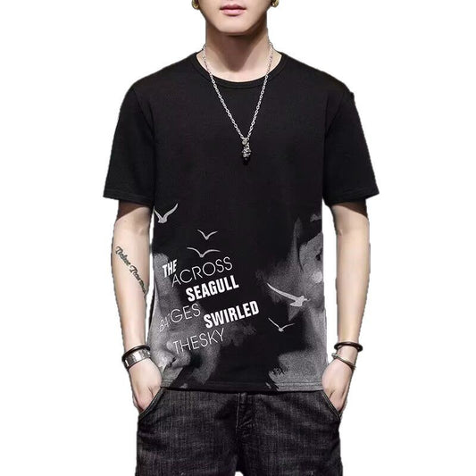 Short sleeved T-shirt men's summer thin round neck