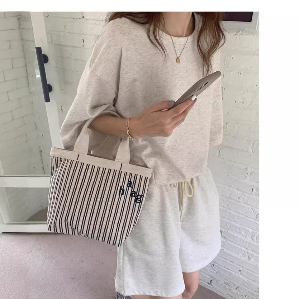 Solid Color Cotton Suit for Women Summer Casual Fashion Two-Piece Set Loose Short Pants Suit