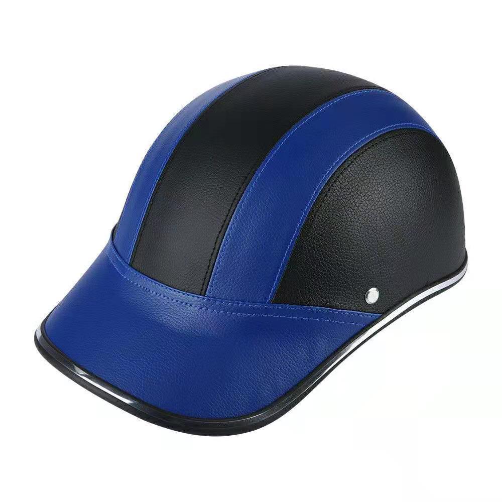 Motorcycle Helmet Summer Half Helmet Electric Car Leather Hat Men's and Women's Personality Baseball Leather Helmet