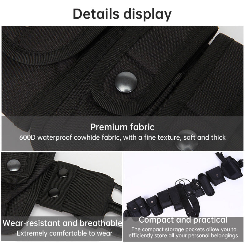 10-in-1 Tactical Holster & Flashlight Pouch Set, MOLLE Compatible Duty Belt System