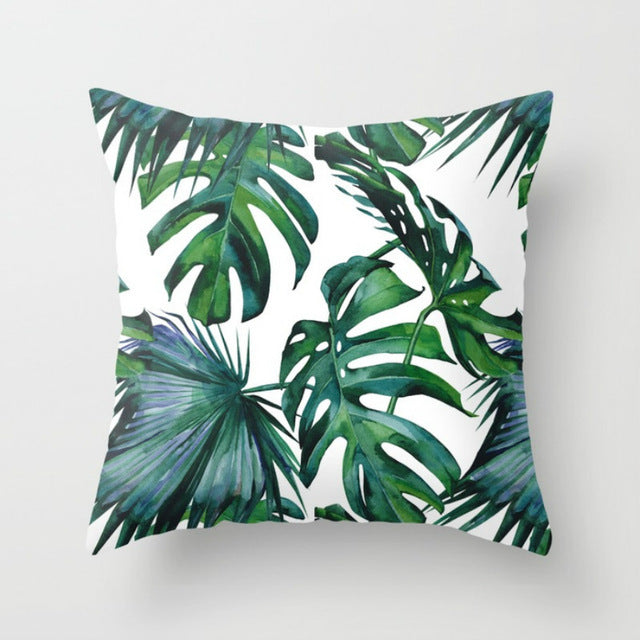 Elife Retro Green Leaves Cactus Linen cotton cushion case Polyester Home Decor Bedroom Decorative Sofa Car Throw Pillows