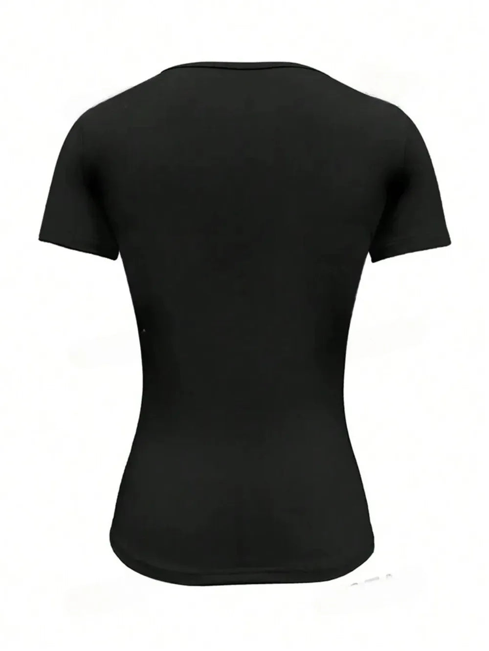 Short slim fit round neck short sleeved T-shirt