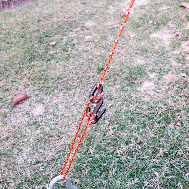 ShineTrip 2pcs  Outdoor Camping Tent Hook Aluminum Alloy 9 Shape Buckle Wind Rope Stopper Bundle Tight Paracord Sun Shelter