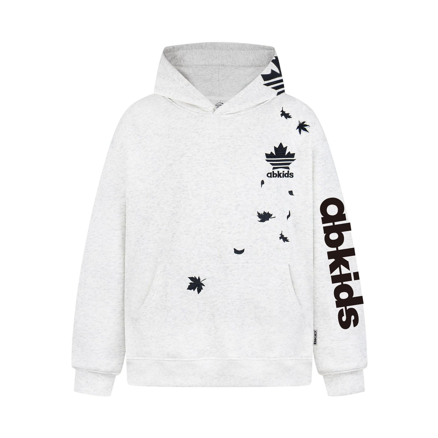 Retro Maple Leaf Embroidered Letter Hoodie Unisex Thick Fleece Heavyweight Casual Sweatshirt