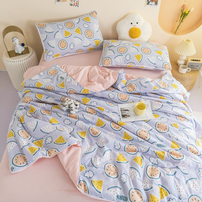 Ins Washed Cotton Summer Cool Quilt Double Air Conditioner Quilt Summer Single Dormitory Thin Quilt