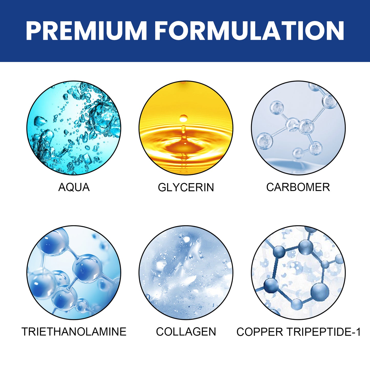 EELHOE Blue Copper Peptide, Collagen Moisturizing And Firming Facial Skin Anti-Aging Moisturizing Essence