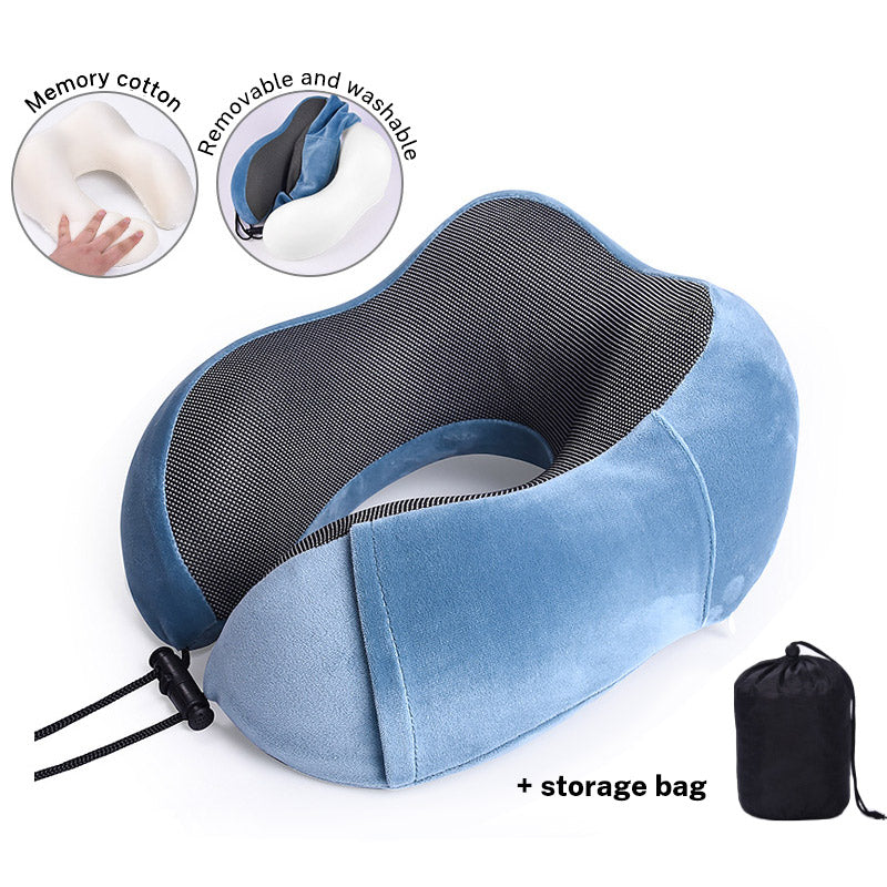 U Shaped Pillow Memory Cotton Travel Pillow Neck Protection Pillow Aircraft Nap Neck Protection Pillow Storage Magnetic Cloth