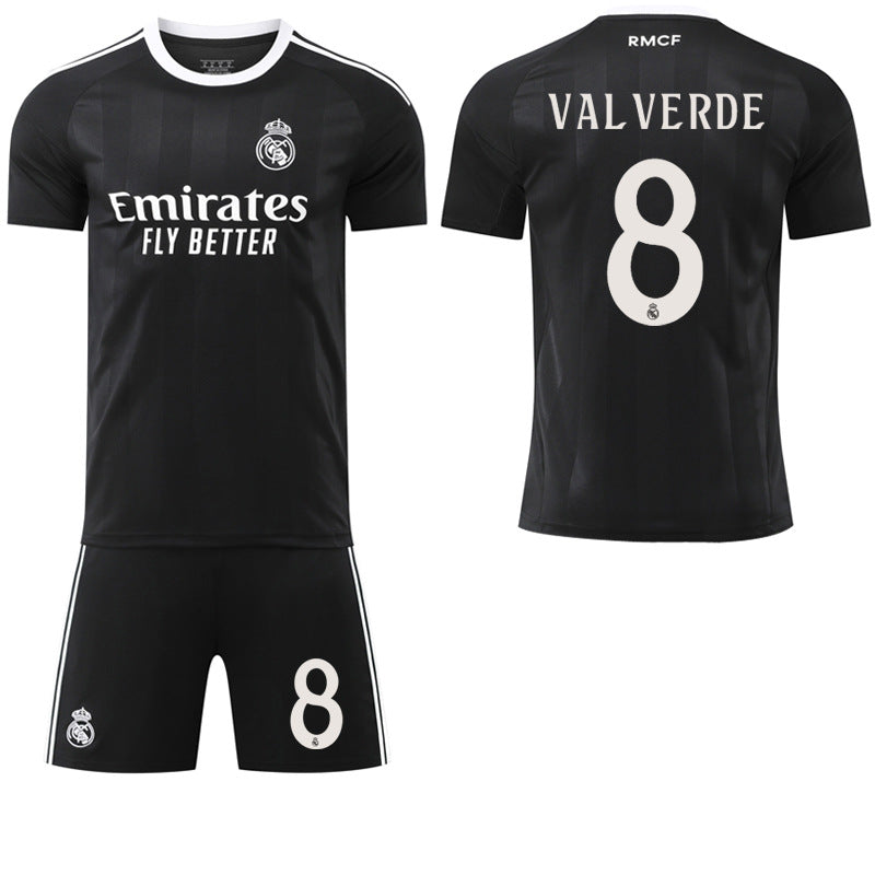 Black jersey Mbappe 7 Vinicius new Real Madrid black training goalkeeper football suit set