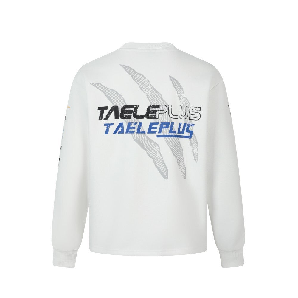 Letter printed round neck hoodie