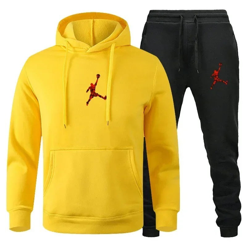 European and American new sports men's hoodie set sports hoodie