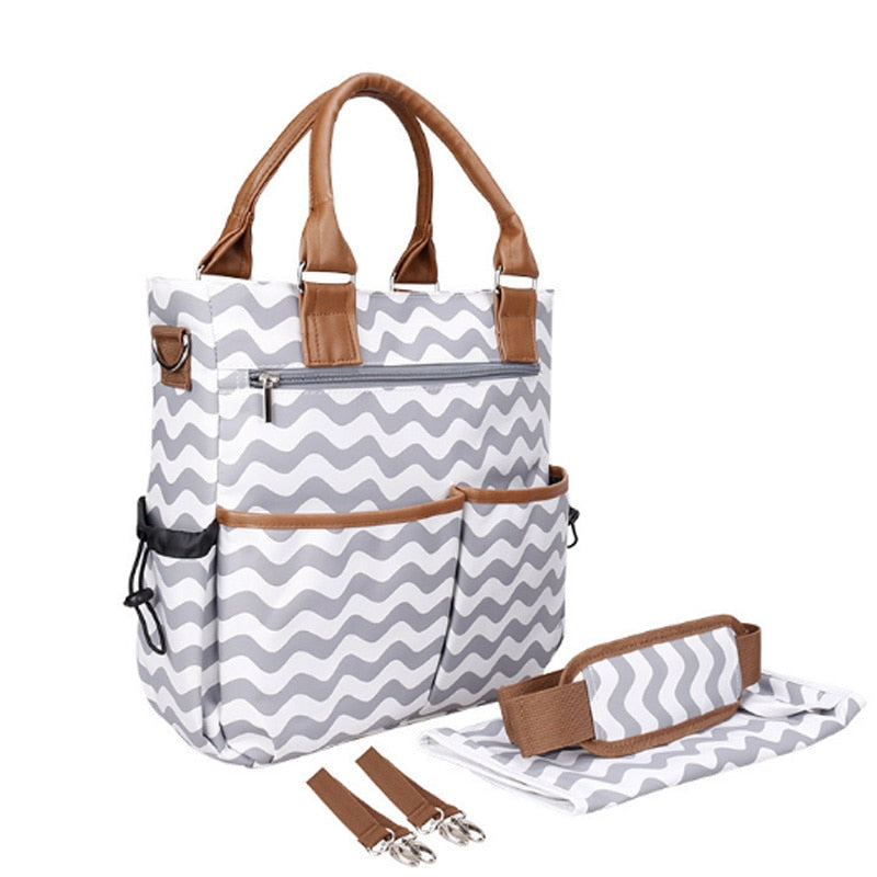 Multifunctional Mummy Maternity Diaper Bags Change Pad Hooks Tissue Box Baby Bag Travel Nappy Bag New Fashion Diaper Tote Bag