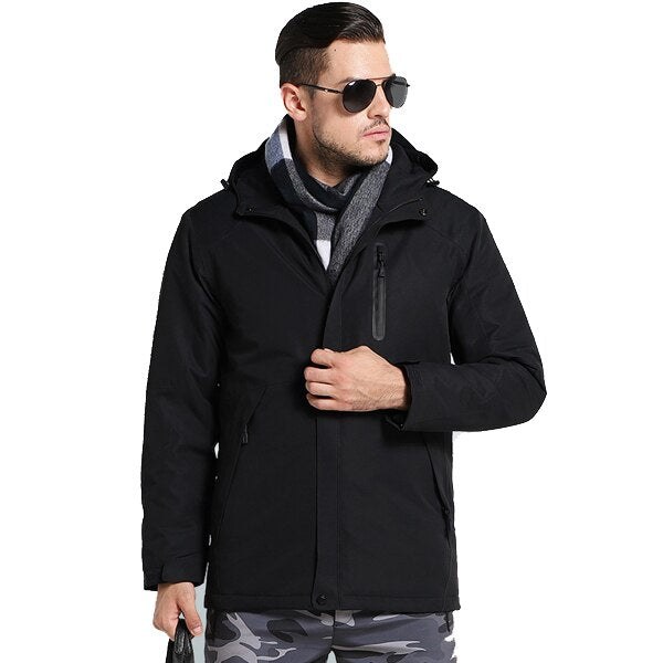 Winter USB Infrared Heating Cotton Men Women Jacket Outdoor Camping Windproof Windbreaker Hiking Climbing Fleece Coat