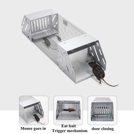 Humane Rat Trap, Chipmunk Rodent Trap That Work for Indoor and Outdoor Small Animal - Mouse Voles Hamsters Live Cage
