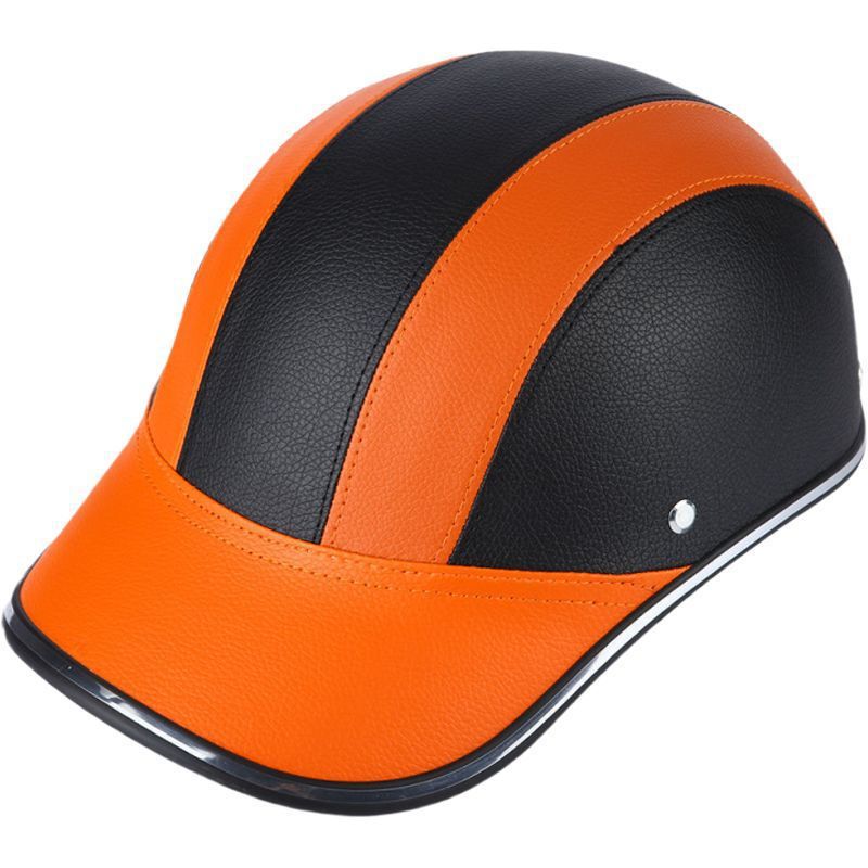 Motorcycle Helmet Summer Half Helmet Electric Car Leather Hat Men's and Women's Personality Baseball Leather Helmet