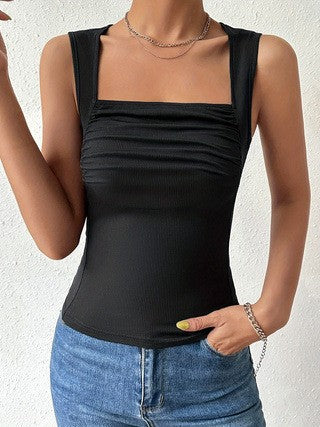 Sexy Fitted Elegant Versatile Small Stand Collar Sleeveless Tank Top
