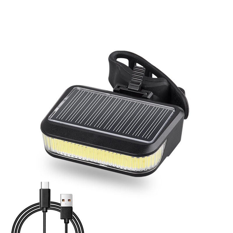 USB/Solar Rechargeable Bike Tail Light - 5 Modes LED COB Safety Warning Light for Night Cycling Accessories